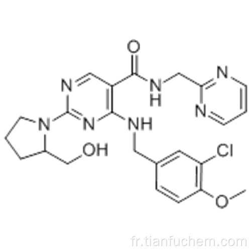 5-Pyrimidinecarboxamide, 4 - [[(3-chloro-4-méthoxyphényl) méthyl] amino] -2 - [(2S) -2- (hydroxyméthyl) -1-pyrrolidinyl] -N- (2-pyrimidinylméthyl) - CAS 330784 -47-9